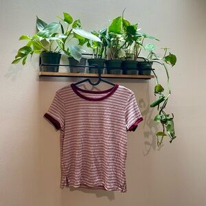 American Eagle Outfitters Soft & Sexy Ribbed Striped Tee S